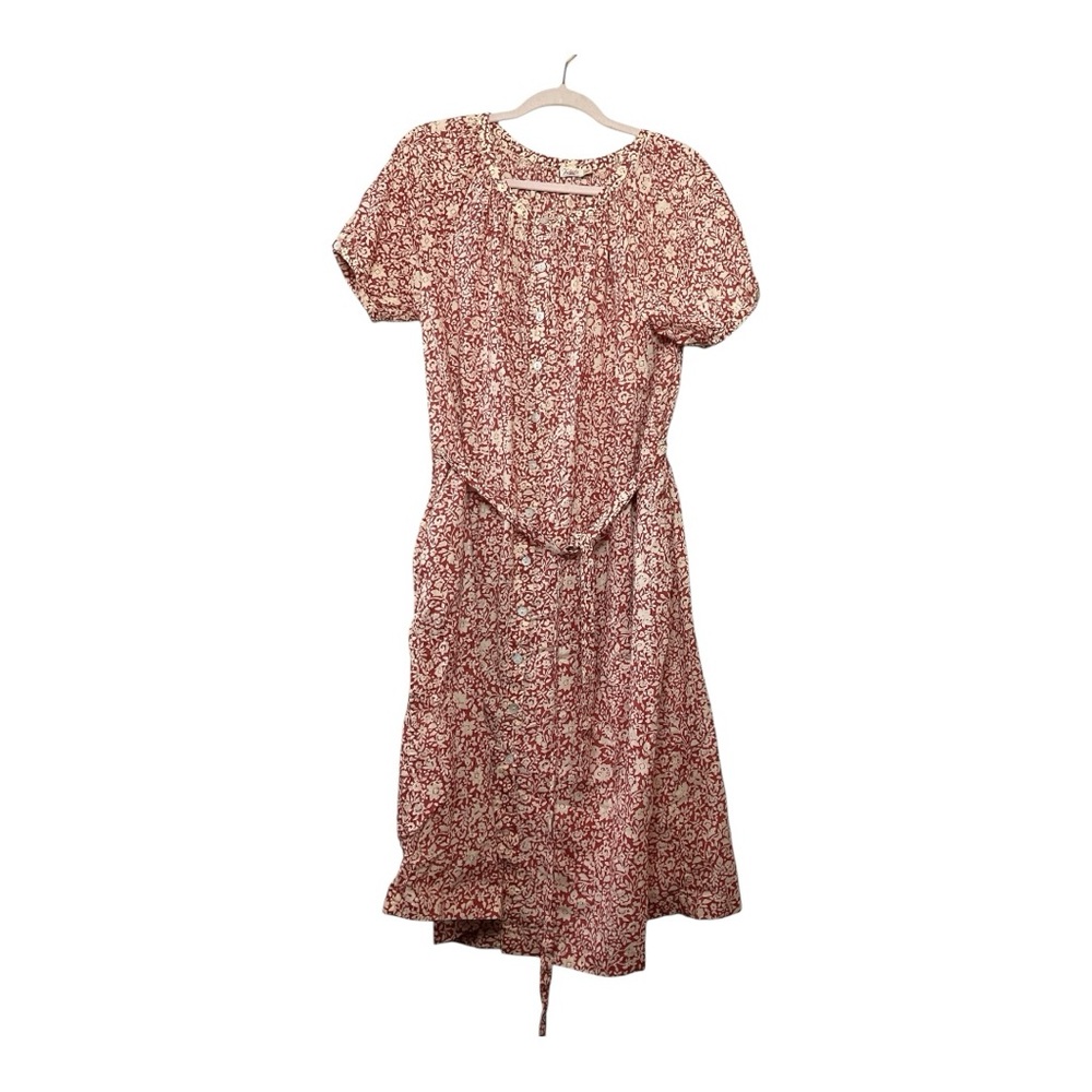 Women’s Faherty Carmel button-up tie belt shirt dress, size XS
